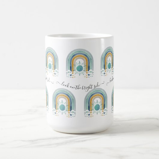 BOHO Moderner Regenbogen Sonne Herz Wasserfarbe Bl Kaffeetasse (Mittel)
