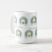 BOHO Moderner Regenbogen Sonne Herz Wasserfarbe Bl Kaffeetasse (Vorderseite Links)