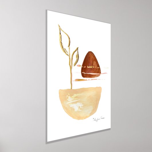 Boho Moderner Rost Gold Bio Blätter Wasserfarbe Foliendrucke (Ablage )