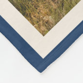 Boho Modernes Abstraktes botanisches Blue Custom F Fleecedecke (Ecke)