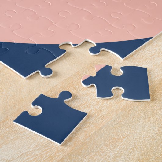 Boho Modernes Abstraktes botanisches Blue Custom F Puzzle (Seite)