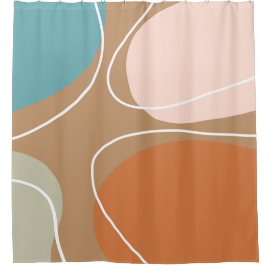Boho Modernes Abstraktes Gebiet Duschvorhang (Vorderseite)