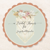 BOHO Modernes Blumengrün Macrame Brautparty Untersetzer (Vorderseite)