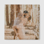 Boho Modernes einfaches Foto Hochzeit rettet das D Magnet<br><div class="desc">Boho Modernes einfaches Foto Hochzeit rettet den Datums-Magneten</div>