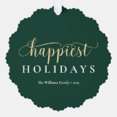 Boho Modernes Family Foto Ornament Karte (Vorderseite)