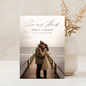 Boho Modernes handgeschriebenes Foto Hochzeit Dankeskarte