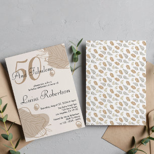 Boho Modernes Leaf im ganzen Alter Geburtstag Einladung