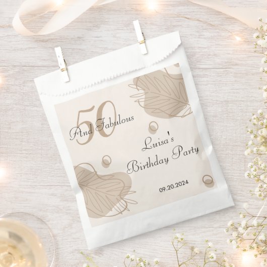 Boho Modernes Leaf im ganzen Alter Geburtstag Geschenktütchen (Ausgeschnitten)