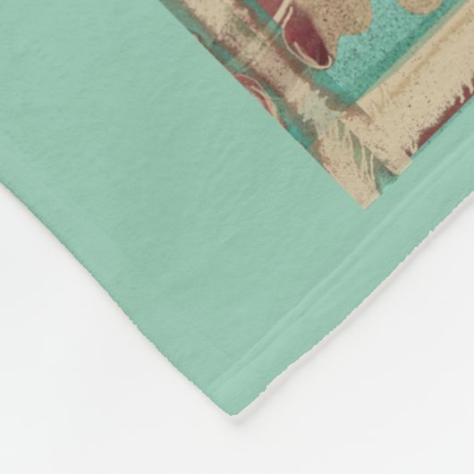 Boho modernes Lilien-Deko-Rosa, Creme, Aqua Fleecedecke (Ecke)