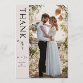 Boho Modernes Minimalistisches Foto Hochzeit Dankeskarte (Vorderseite)