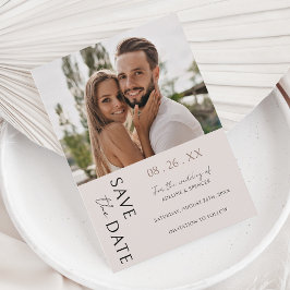 Boho Modernes Minimalistisches Foto Hochzeit Save The Date