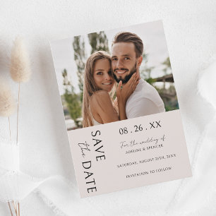 Boho Modernes Minimalistisches Foto Hochzeit Save The Date