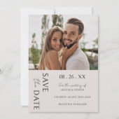 Boho Modernes Minimalistisches Foto Hochzeit Save The Date (Vorderseite)