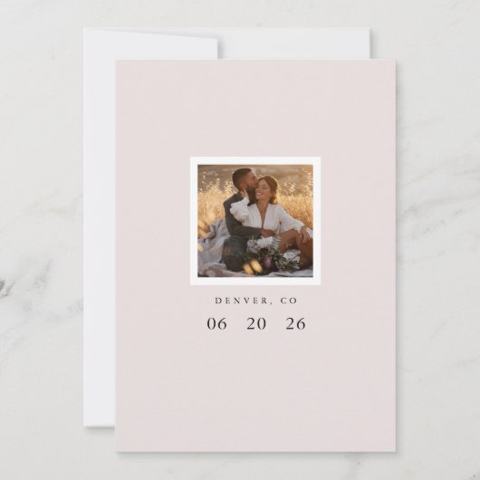 Boho Modernes Minimalistisches Foto Save the Date (Rückseite)