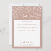 Boho Modernes Rosa Rosa Bläsernes Elegantes Foto Dankeskarte (Rückseite)