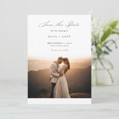 Boho Modernes Vertikales Foto Save the Date Einladung (Stehend Vorderseite)