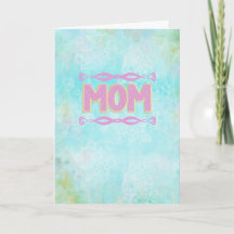 Boho Mom Birthday Card, Teal Pink Mandala