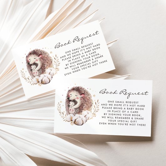 Boho Mommy and Baby Igel Book Request Card Visitenkarte
