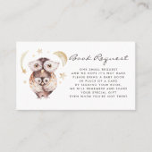 Boho Mommy and Baby Owl Book Request Card Visitenkarte (Vorderseite)