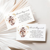 Boho Mommy and Baby Owl Book Request Card Visitenkarte