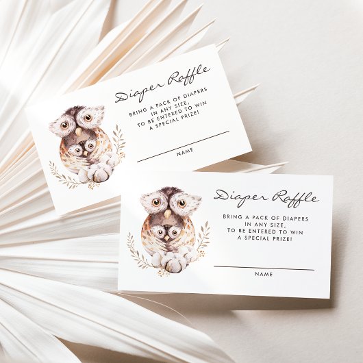 Boho Mommy and Baby Owl Diaper Raffekarte Visitenkarte