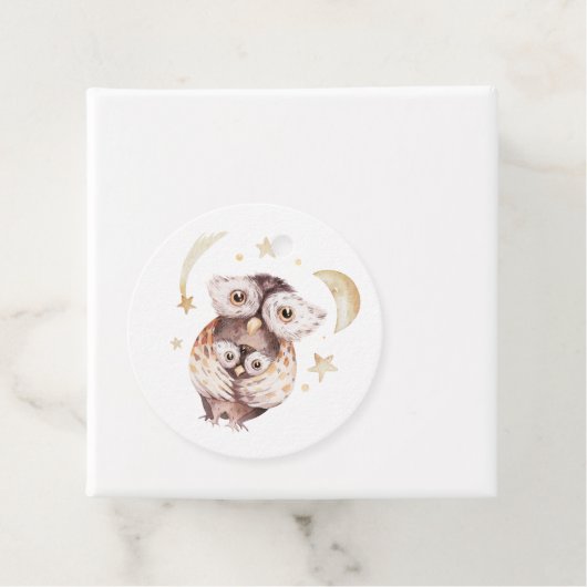 Boho Mommy and Baby Owl Woodland Baby Shower Geschenkanhänger (Beispiel)