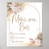 Boho Momosa Bar Pampas Grass Baby Duschzeichen Poster (Vorne)
