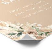Boho Momosa Beige Pampas Grass Bar Poster (Ecke)