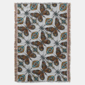Boho Monarch Butterfly Inspiriert Diagonal Tile Decke (Vorderseite Vertikal)