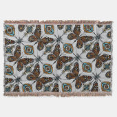 Boho Monarch Butterfly Inspiriert Diagonal Tile Decke (Vorderseite)