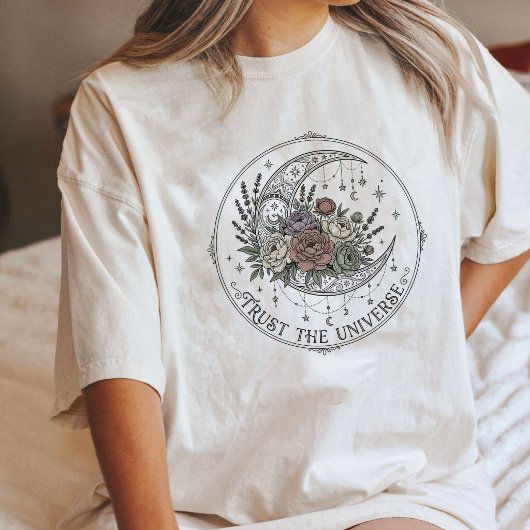 Boho Mond Florales Tattoo-Design Tri-Blend Shirt