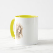 Boho Mond Frau Akzent Tasse (Vorderseite Links)