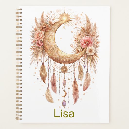 Boho Mond Mystische Stimmung Planer (Vorderseite)