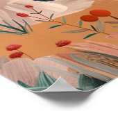 Boho-Mondbeschienenes Wüstenlandschaft-Wandkunstpo Poster (Ecke)