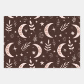 Boho-Mondmuster mit Blätter und Sternen (Vorderseite 3)