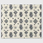 Boho Monkey Jungle Safari Muster (2) Geschenkpapier (Flach)