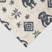 Boho Monkey Jungle Safari Muster (2) Seidenpapier (Detail)