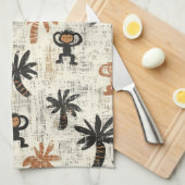 Boho Monkey Jungle Safari Pattern Geschirrtuch (Viertel Falte)