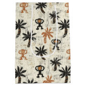 Boho Monkey Jungle Safari Pattern Mittlere Geschenktüte (Rückseite)