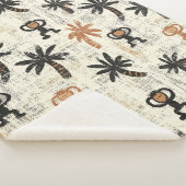 Boho Monkey Jungle Safari Pattern Sherpadecke (3/4)