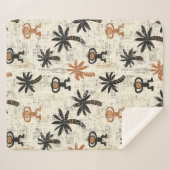 Boho Monkey Jungle Safari Pattern Sherpadecke (Vorderseite (Horizontal))