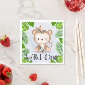 Boho Monkey Wild One Birthday Party Serviette (Beispiel)