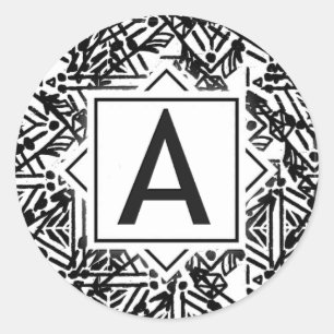 Boho Monogram "A" Runder Aufkleber