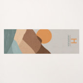 Boho Monogram Abstrakt Sun Mountains Modern Yogamatte (Rückseite (Horizontal))