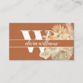 Boho Monogram Eventplaner Hochzeitssalon Business Visitenkarte (Vorderseite)