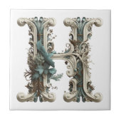 Boho Monogram Initial H Fliese (Vorderseite)