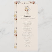 Boho Monogram Menus Menükarte (Vorne/Hinten)