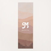 Boho Monogram Mountains & Forest Pink Yogamatte (Vorderseite)