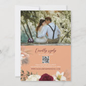 Boho Monogram Wedding QR Code Einladung (Rückseite)
