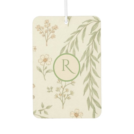 Boho-Monogramm Cottagecore-Geschenk Autolufterfrischer (Vorderseite)